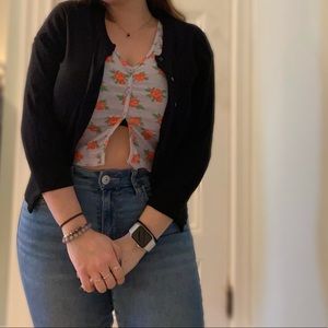 Black 3/4 Sleeve Cardigan